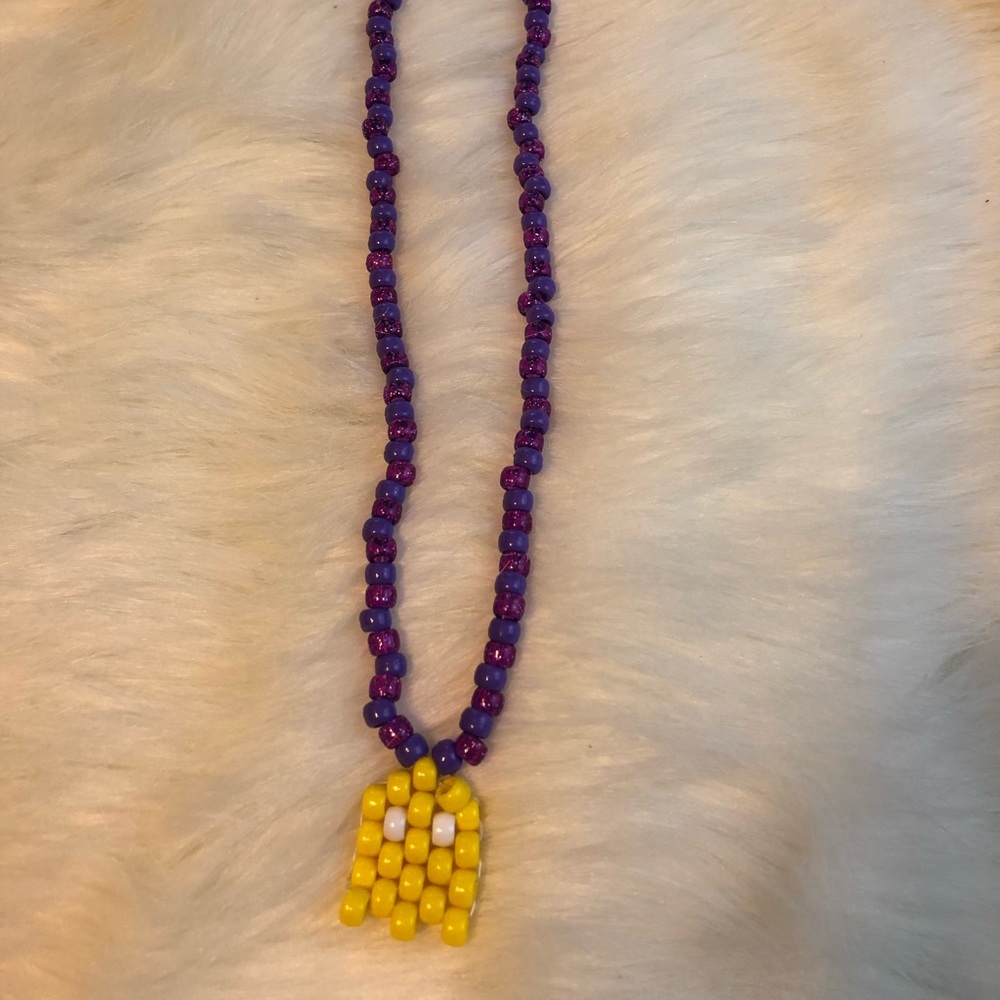 Kandi Pac-Man ghost necklace